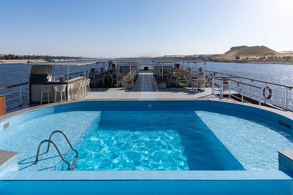 Sun deck of the Da Vinci Nile cruise